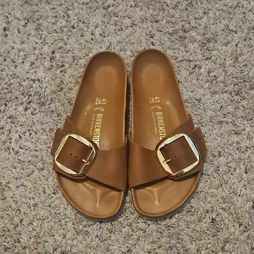 Birkenstock Madrid Oiled Leather Cognac Big Buckle Buckle